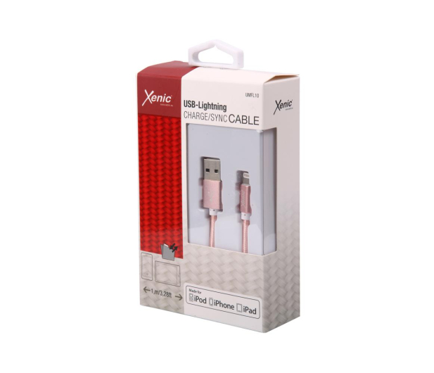 XENIC Kabel USB-Lightning Xenic PREMIUM 1m w oplocie różowy # - 1461835 - zdjęcie 3